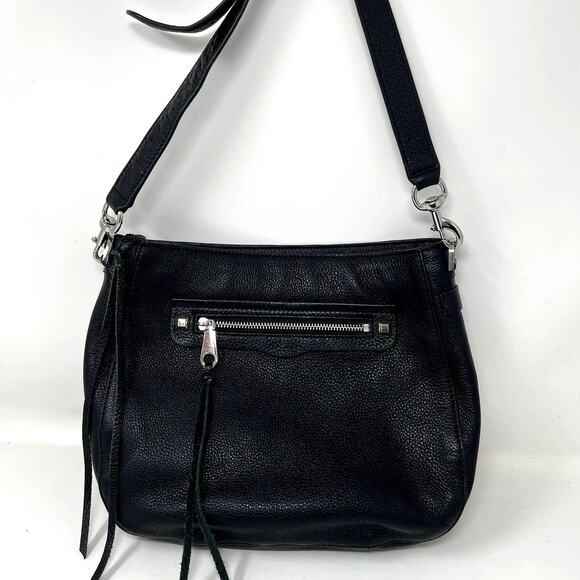 Vintage Rebecca Minkoff Y2K Leather Crossbody Bag Black Leather - Picture 1 of 12